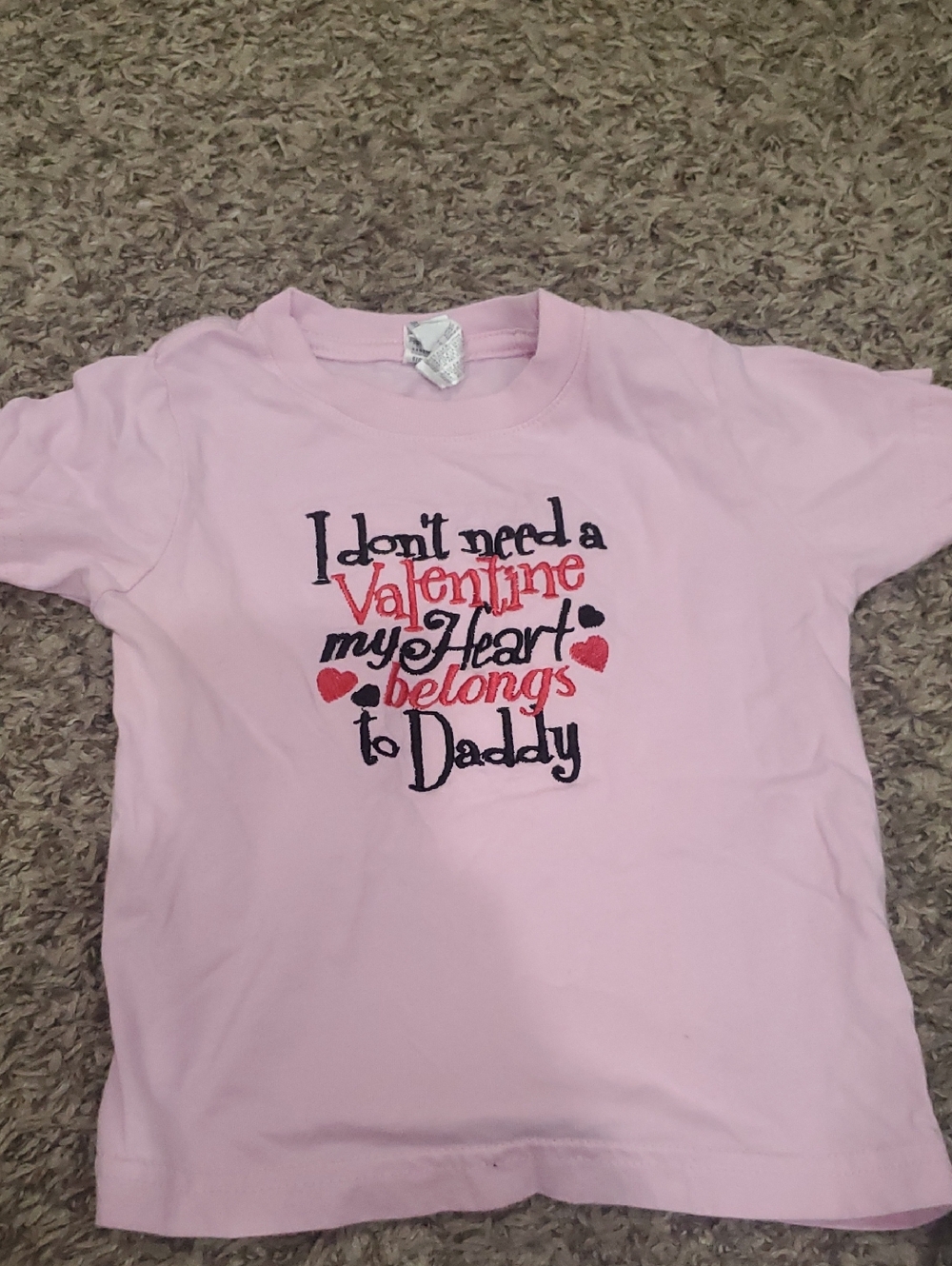 Kids Pink Valentine Tee - My Heart Belongs to Daddy